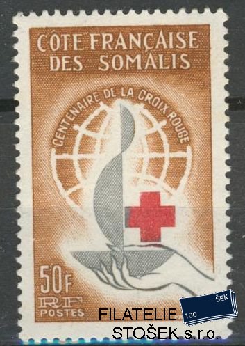 Cote des Somalis známky 1963 Croix rouge