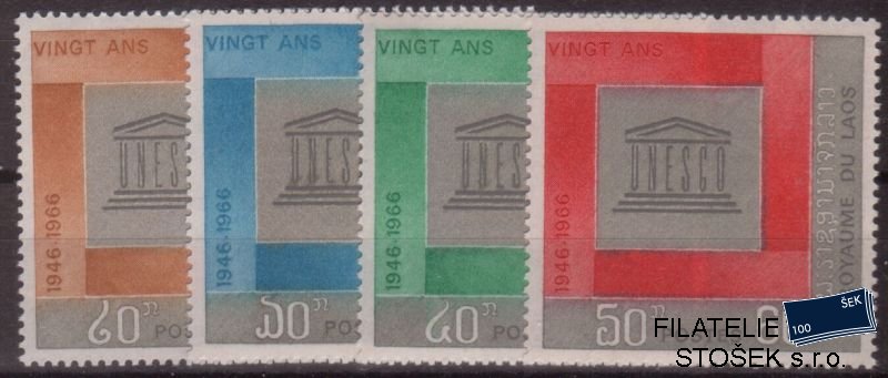 Laos známky Mi 0189-92+Bl.40