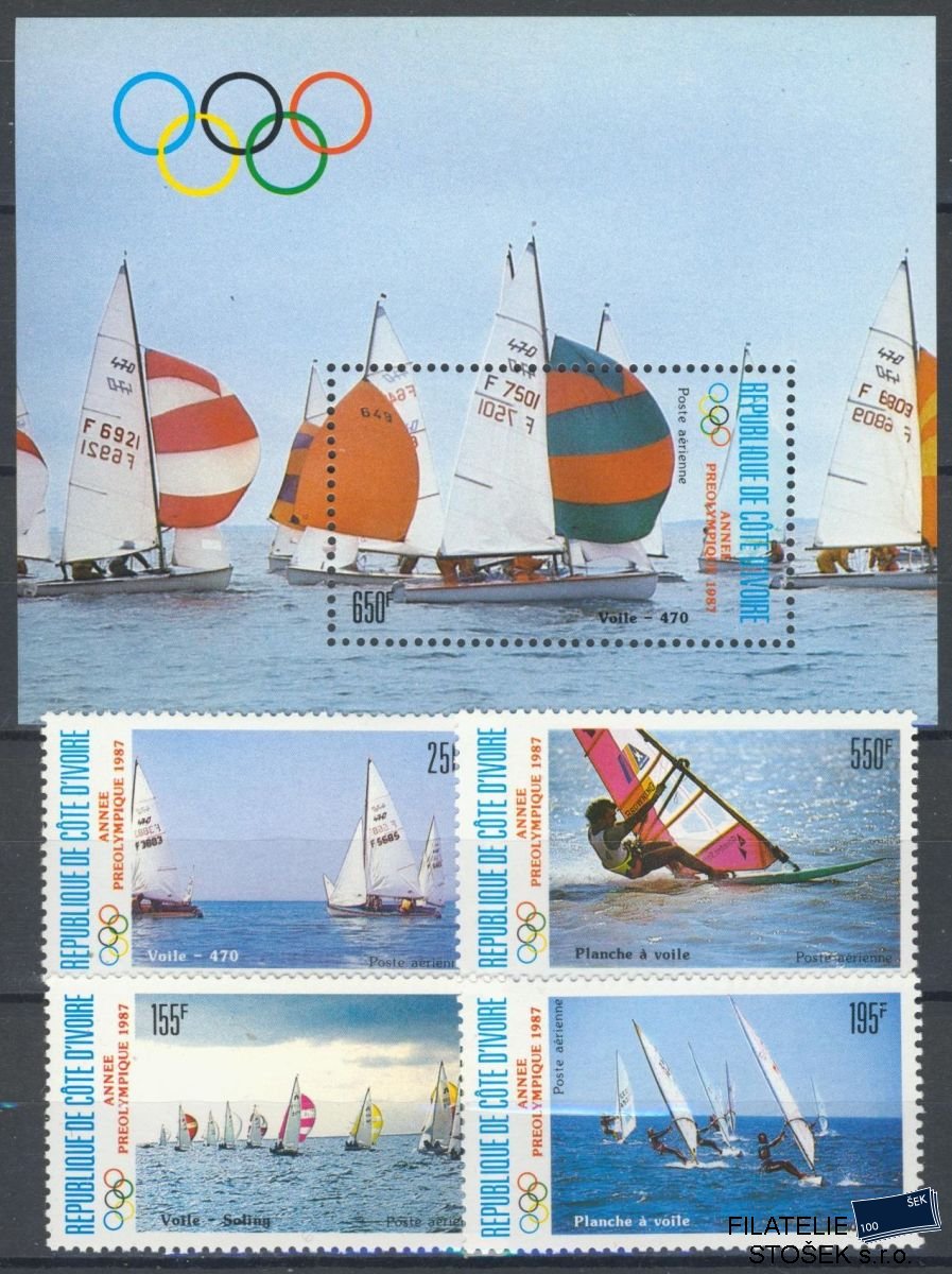 Cote d´Ivoire známky Mi 0950-3+Bl.29