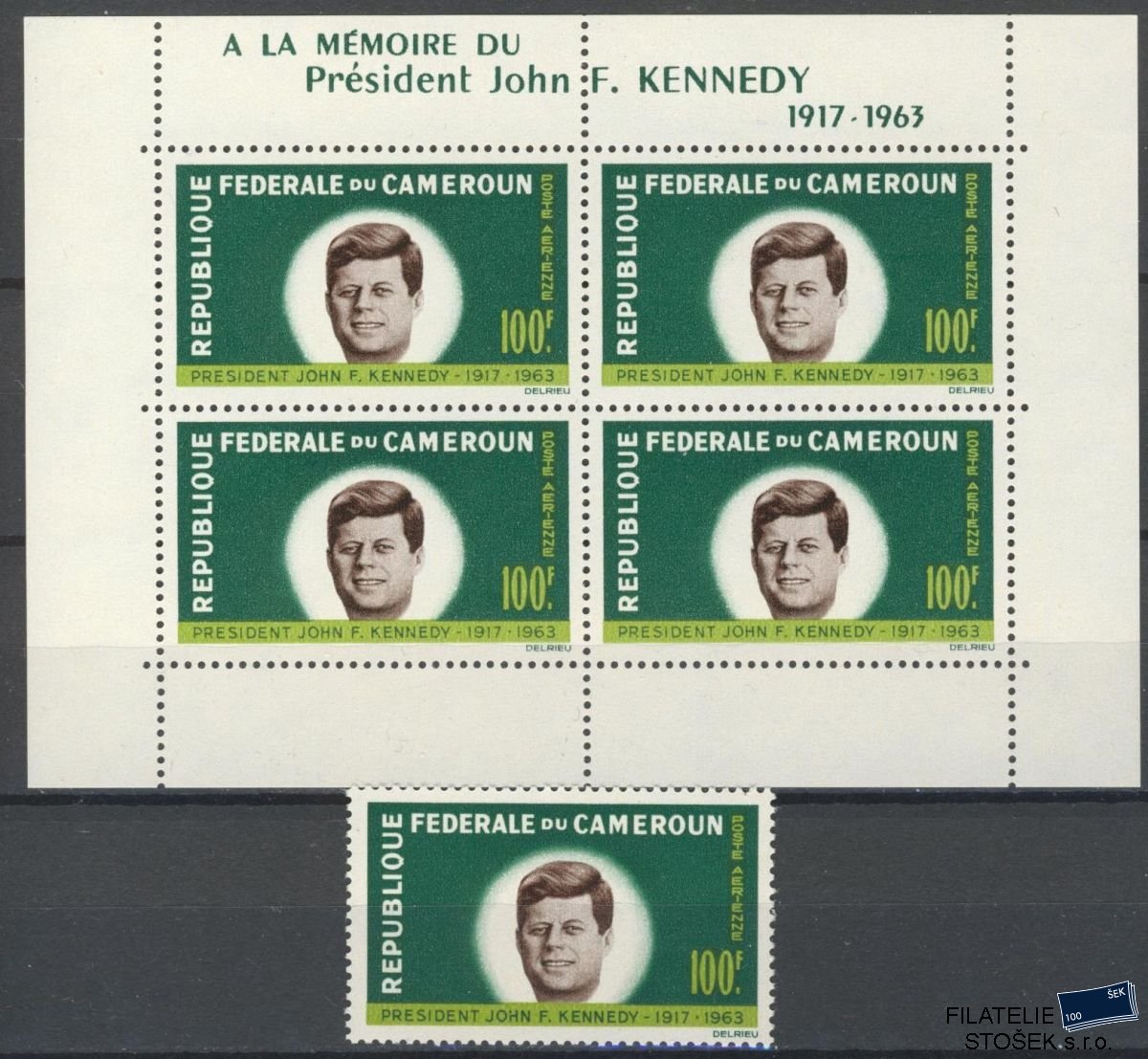 Cameroun známky Mi 0420+Bl.3