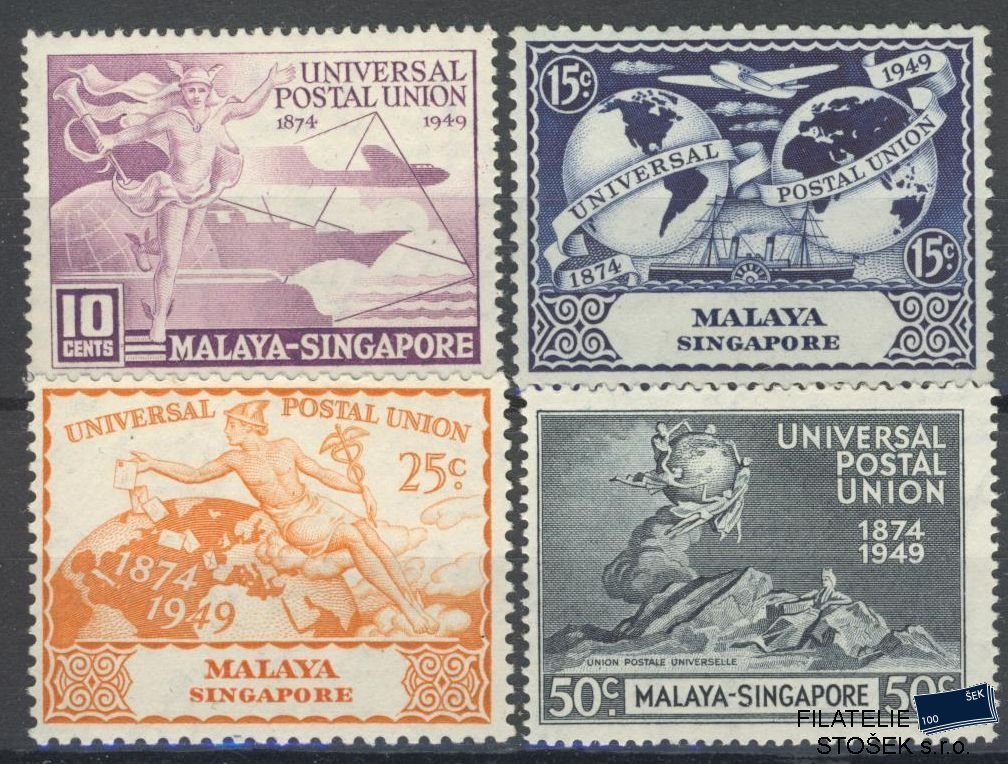 Malaya Singapore známky Mi 23-26 - UPU