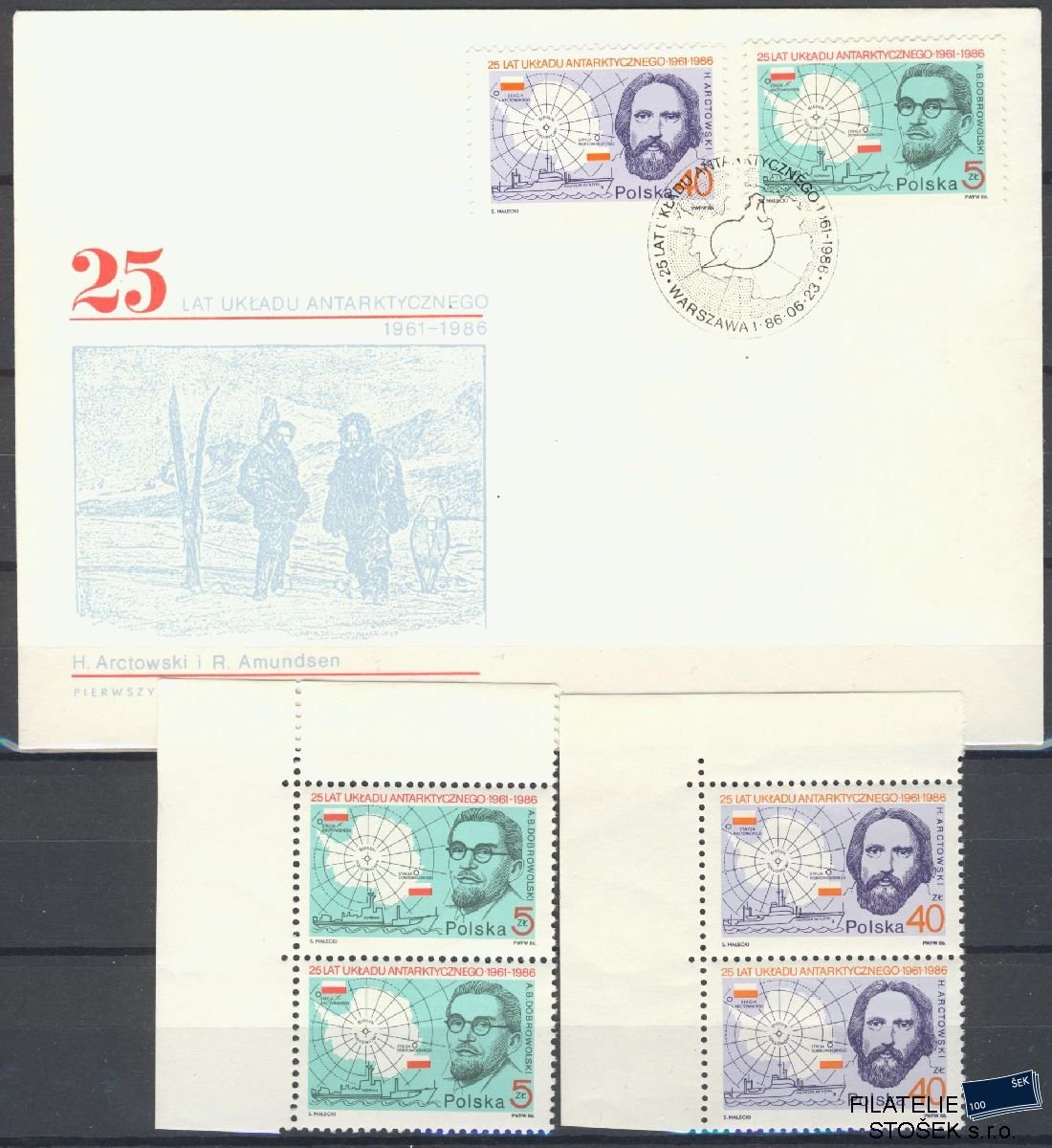 Polsko známky Mi 3033-34 4 Blok + FDC