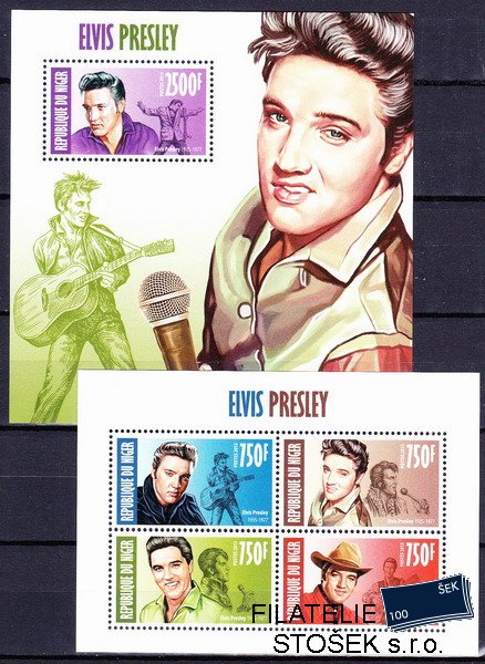 Niger známky Mi 2363-6+Bl.213 Elvis Presley