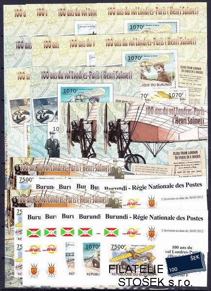 Burundi známky Mi 2828-31+Bl.290+Klb+Aršíky