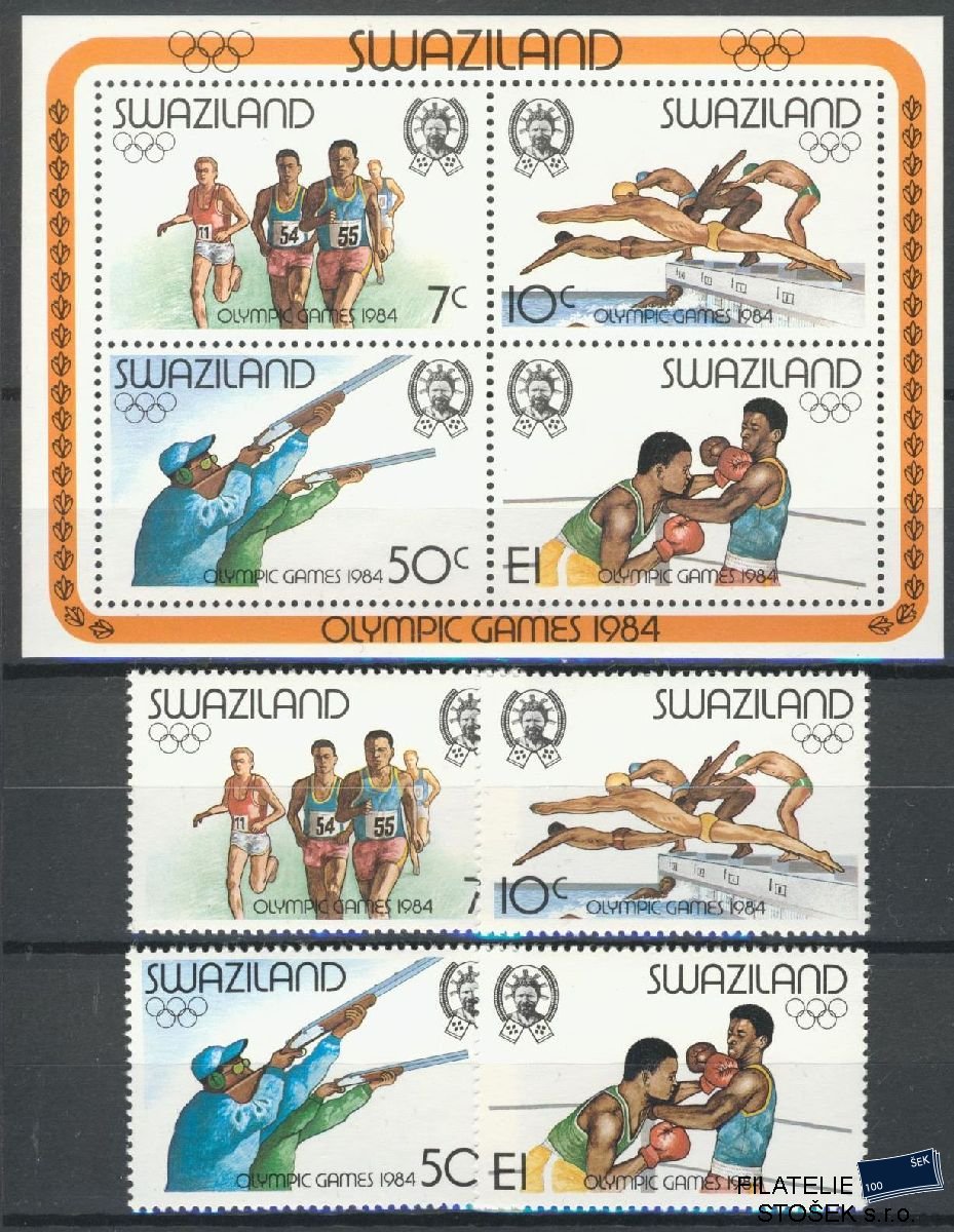 Swaziland zámky Mi 458-61 + Bl 10