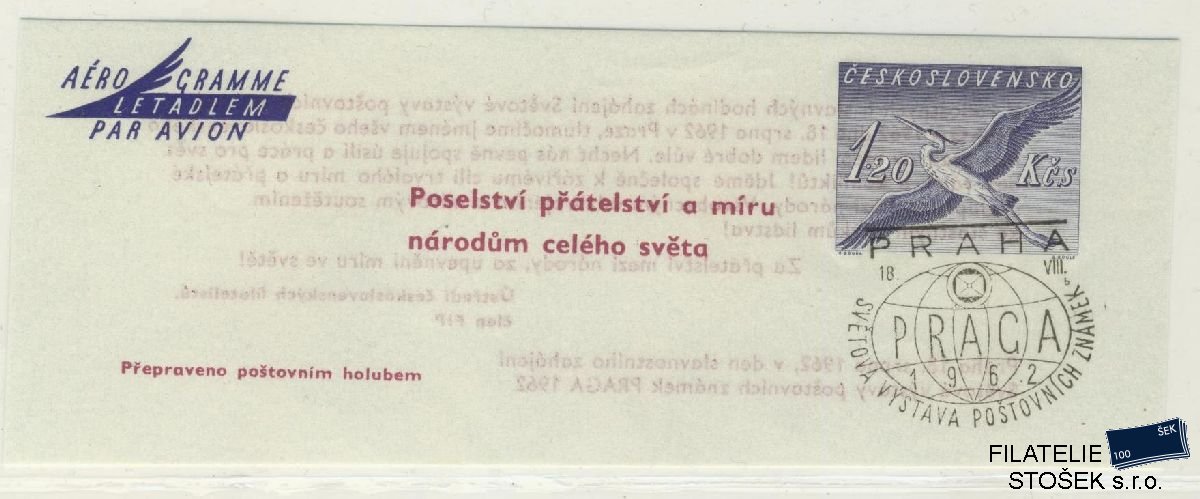 ČSSR celistvosti - Pigeongram - CHP 1