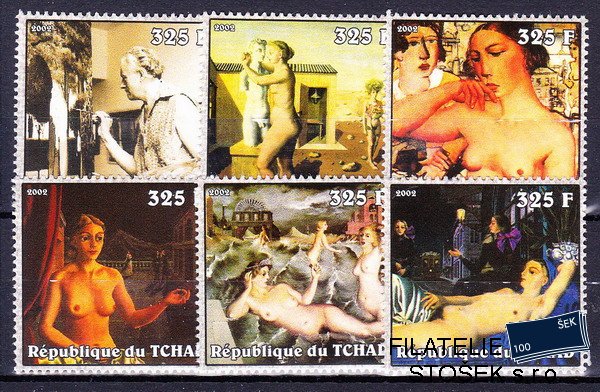 Tchad známky Mi 2328-33 Paul Delvaux