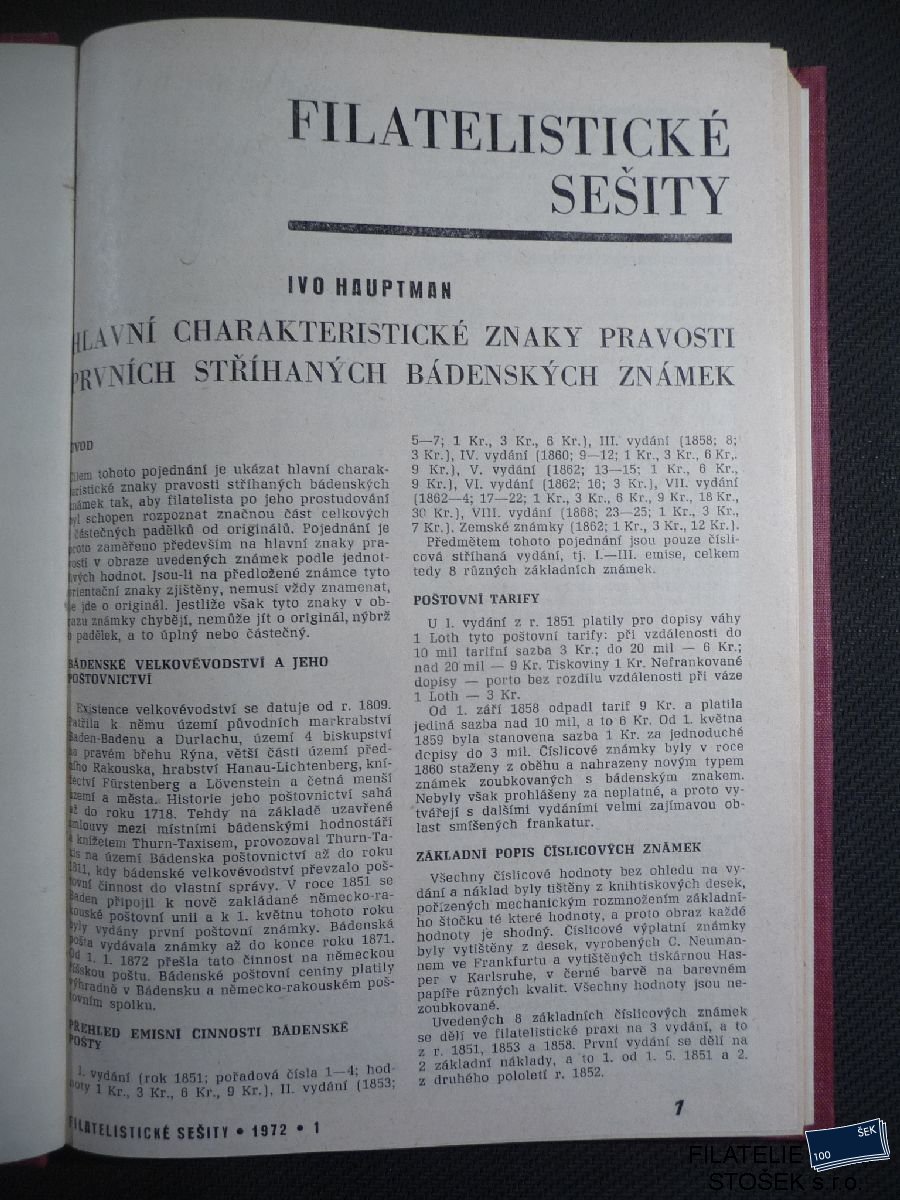 Časopisy Filatelistické sešity 1972