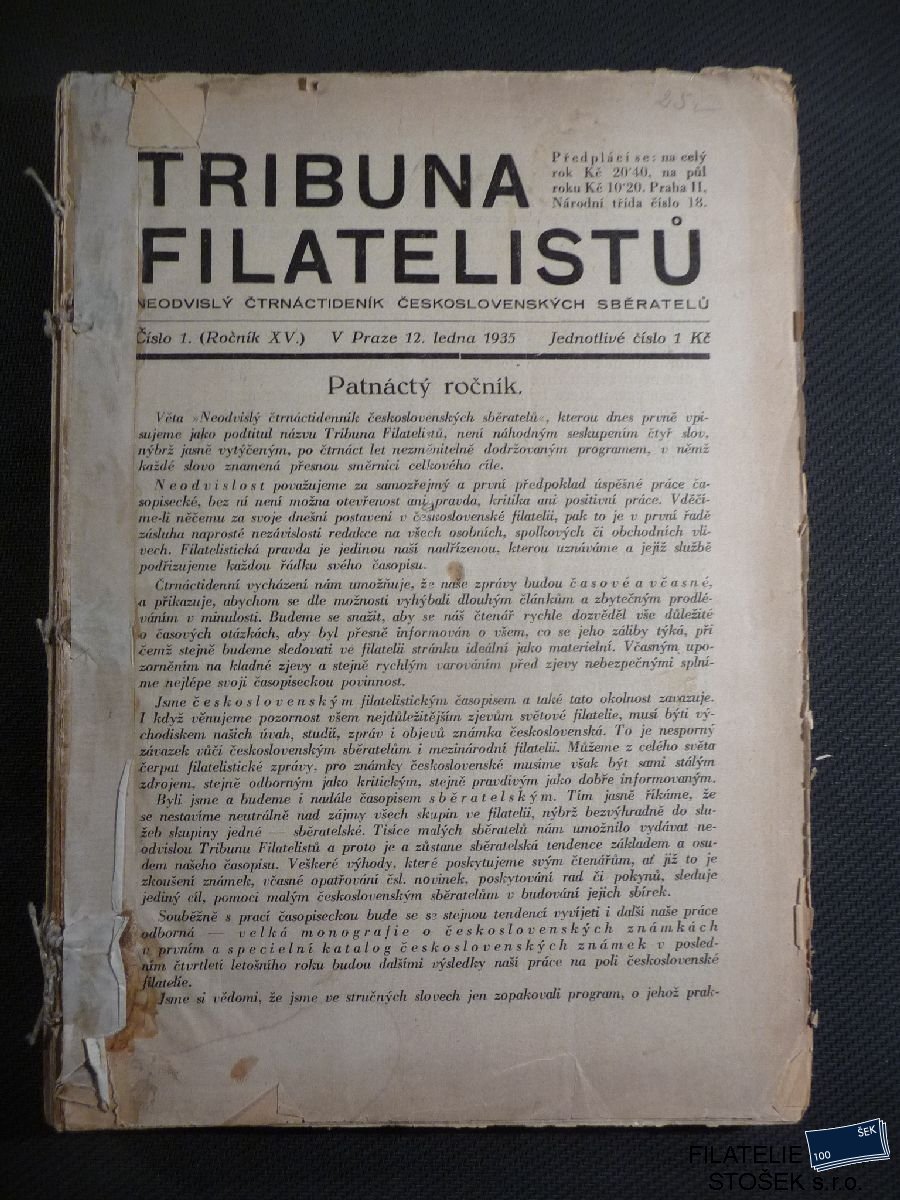 Časopisy Tribuna Filatelistů 1935