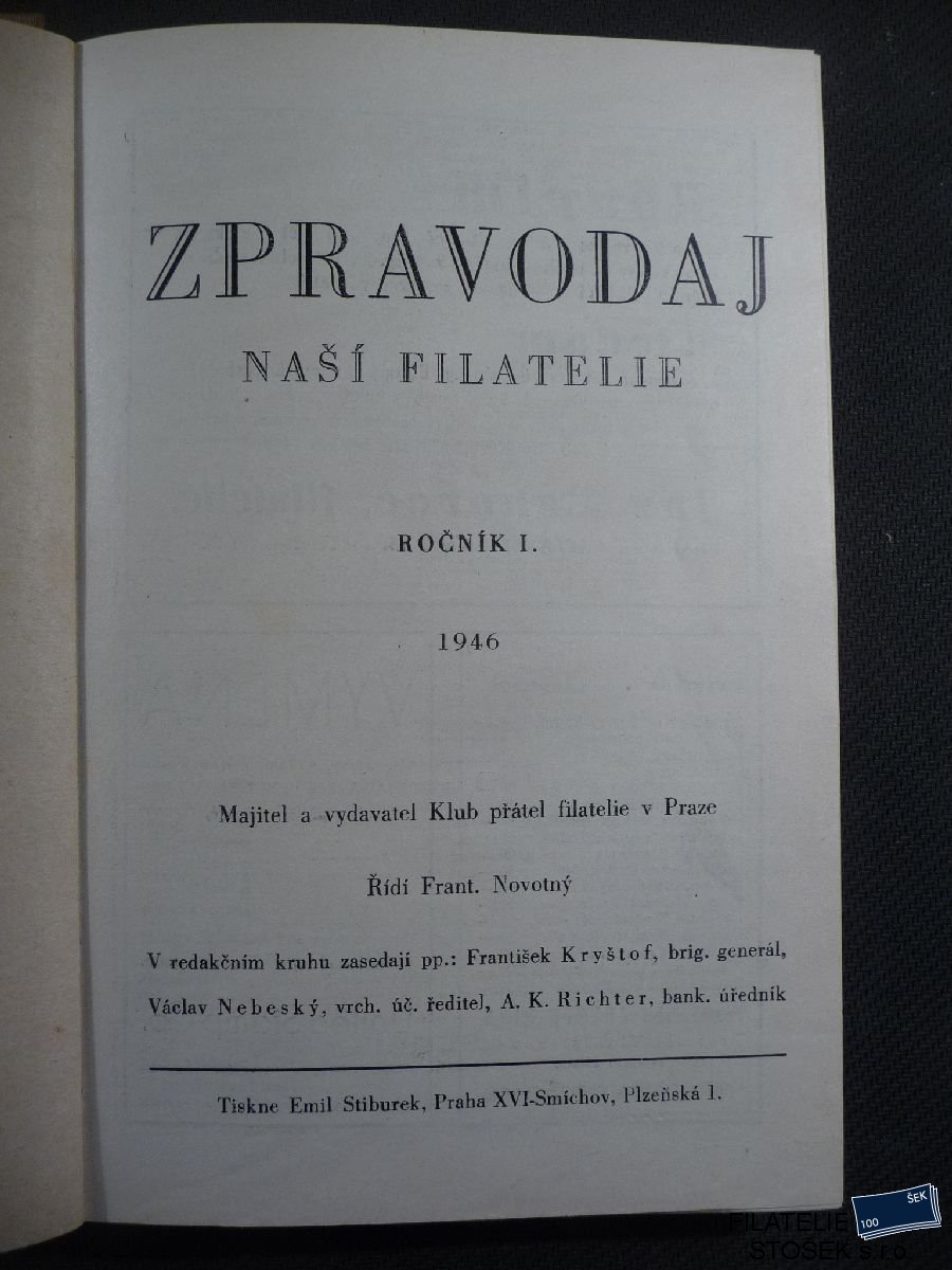 Časopisy Zpravodaj naší filatelie 1946