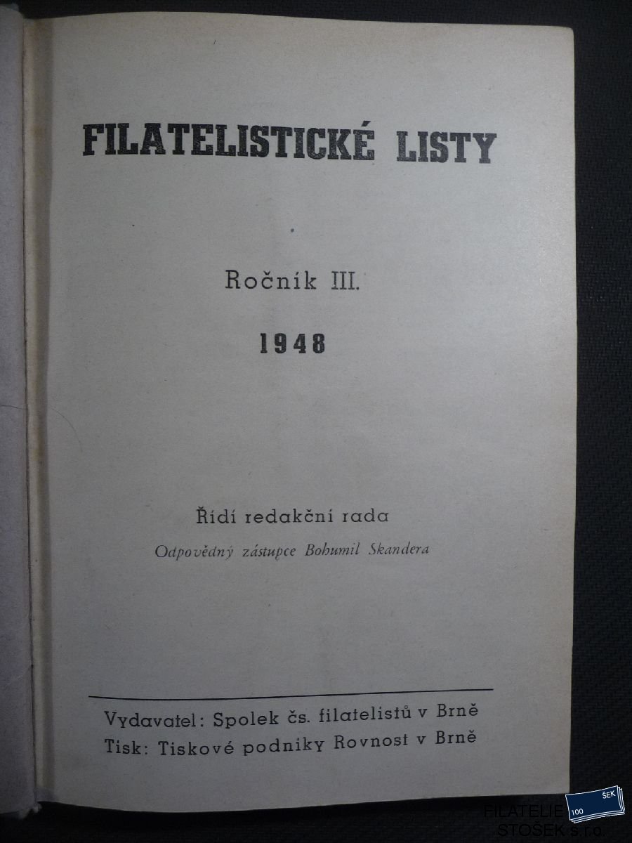 Časopisy Filatelistické listy 1948