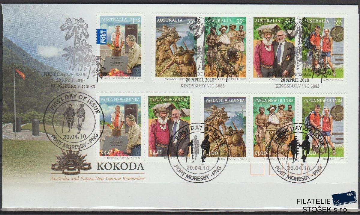 Austrálie známky FDC Mi 3366-70 + Papua