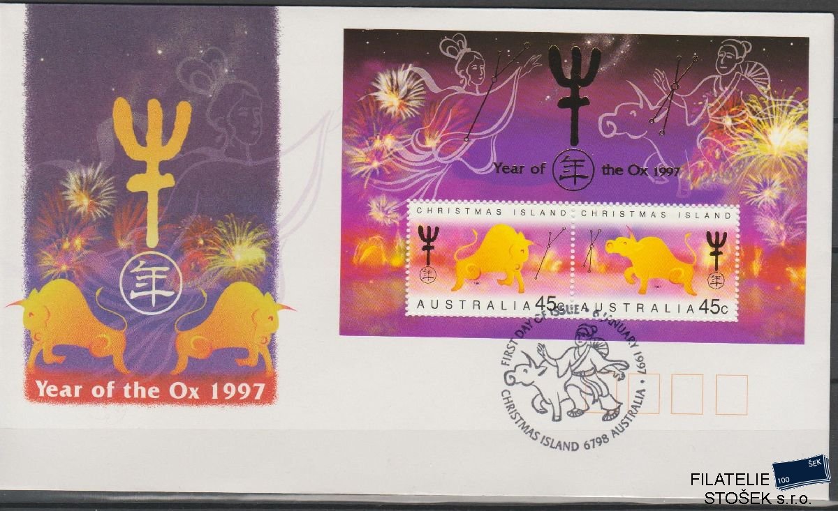 Christmas Islands známky FDC Mi Blok 11