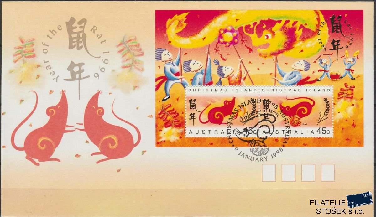 Christmas Islands známky FDC Mi Blok 10