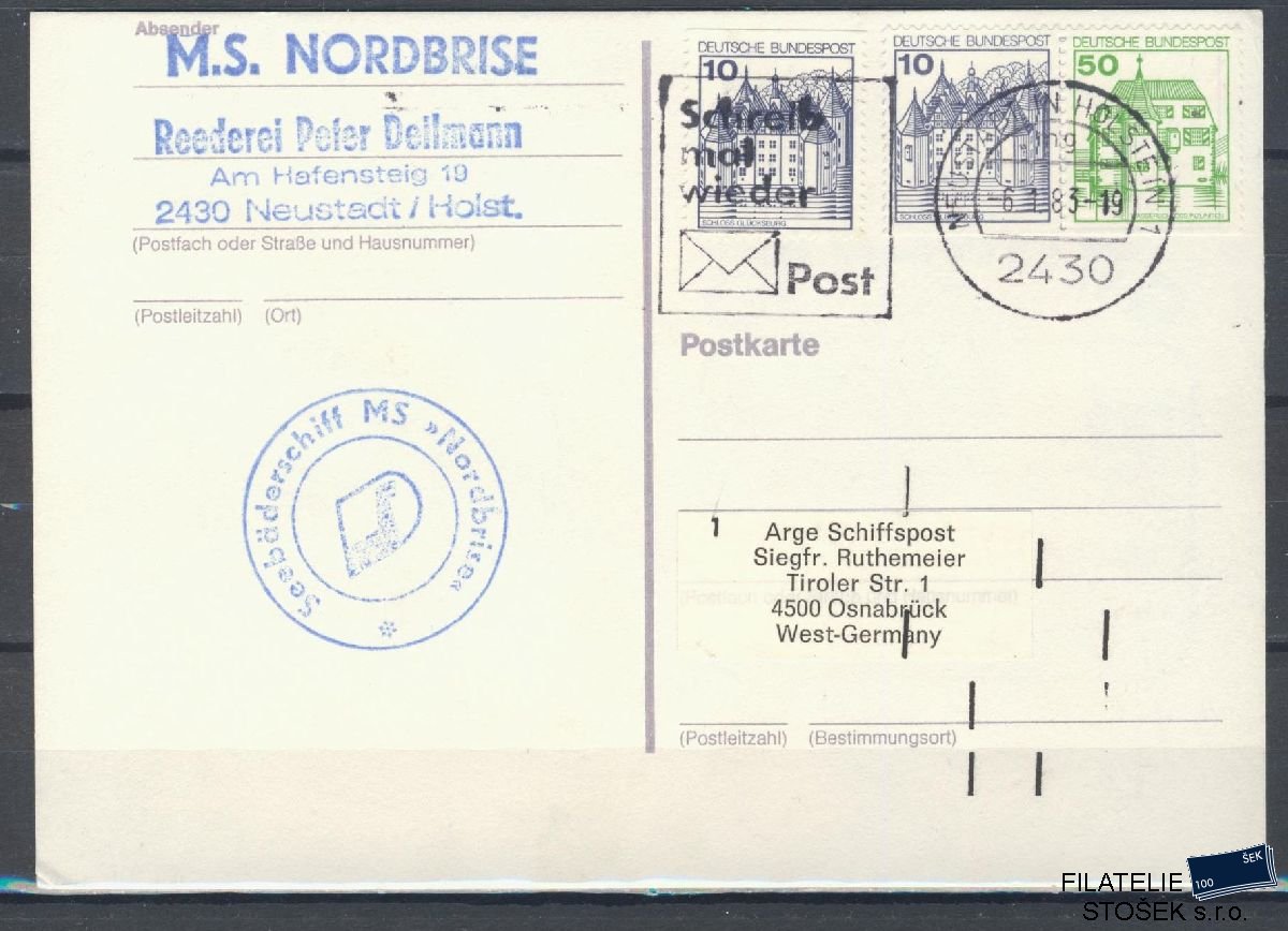 Lodní pošta celistvosti - Deutsche Schifpost - MS Nordbrise