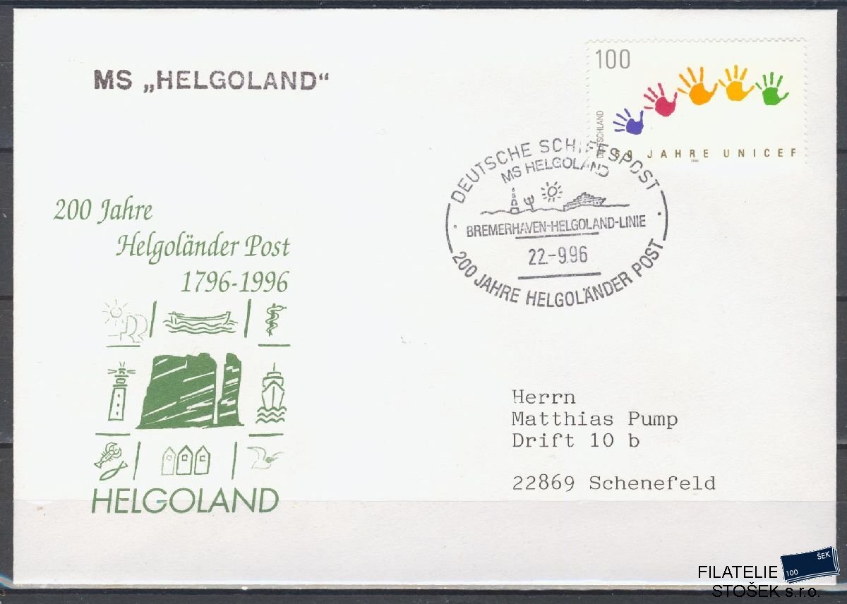 Lodní pošta celistvosti - Deutsche Schifpost - MS Helgoland