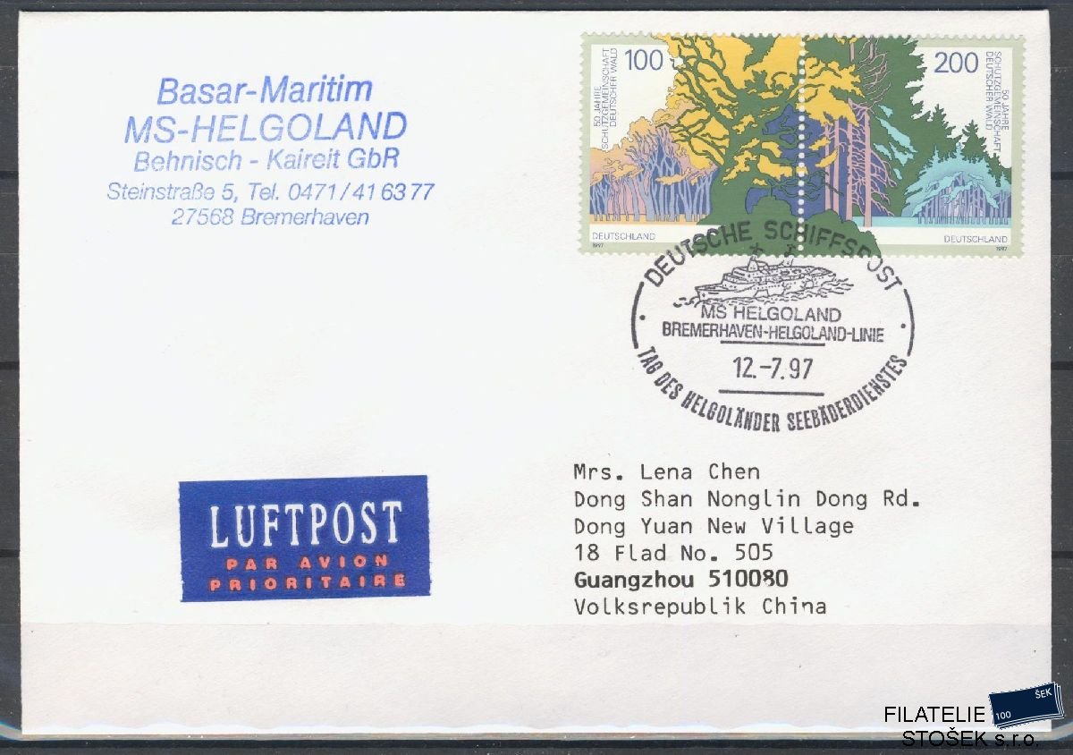 Lodní pošta celistvosti - Deutsche Schifpost - MS Helgoland