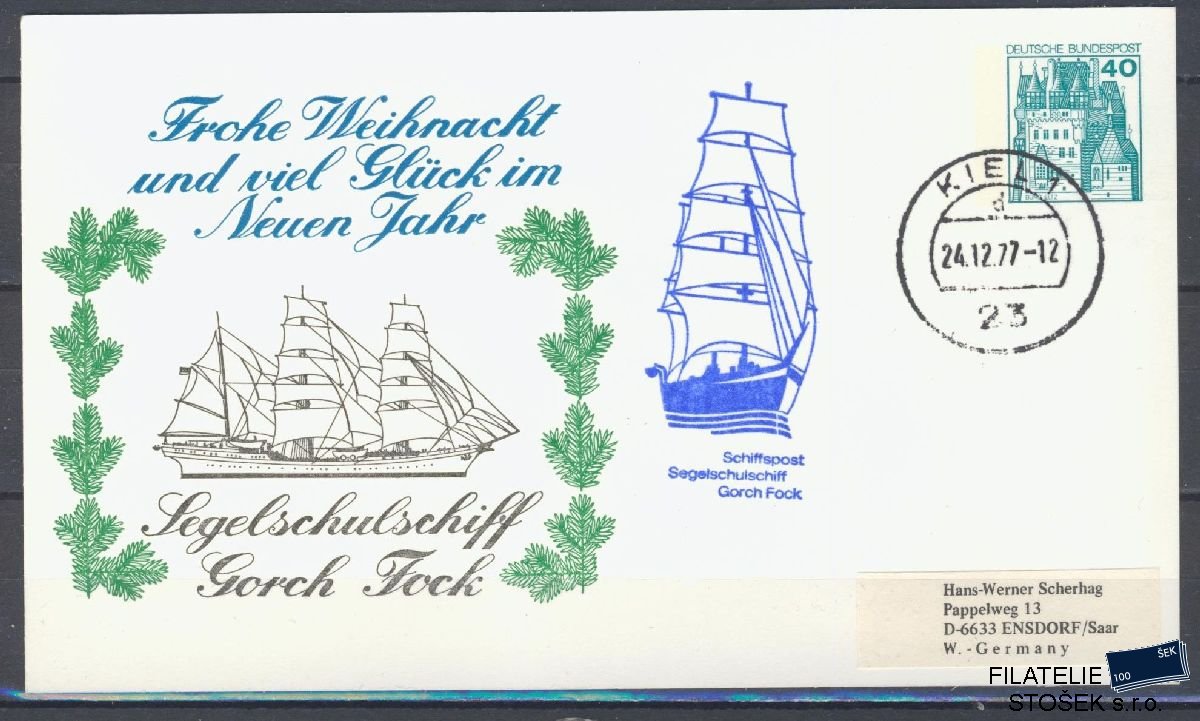 Lodní pošta celistvosti - Deutsche Schifpost - MS Gorch Fock