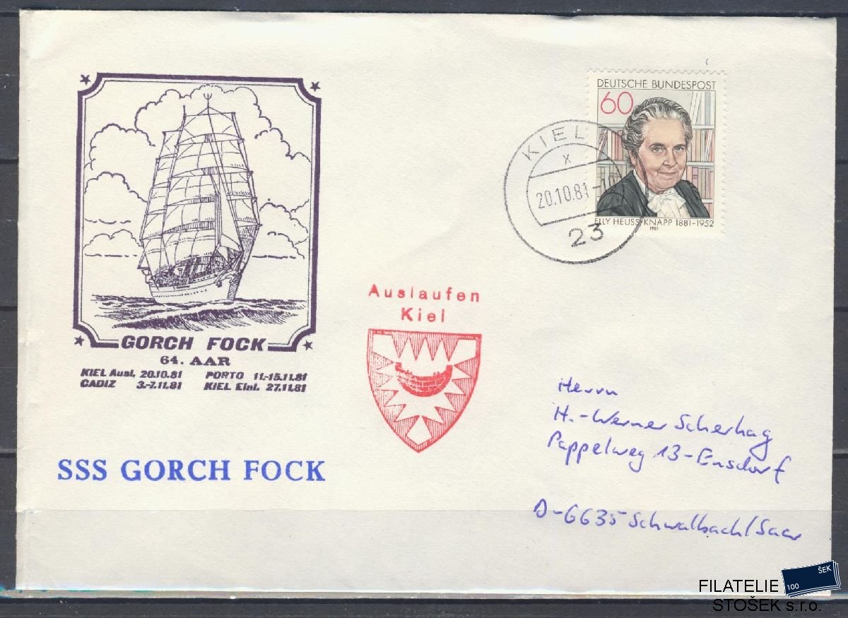 Lodní pošta celistvosti - Deutsche Schifpost - SSS Gorch Fock