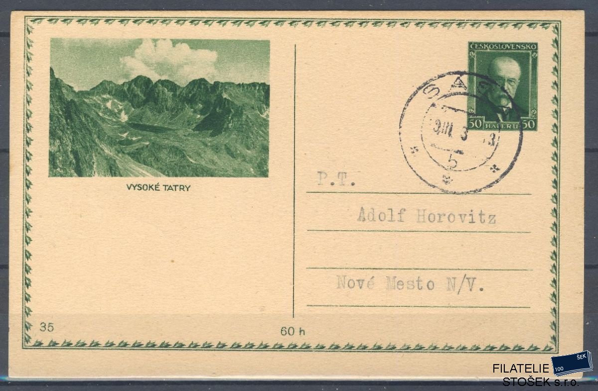 ČSR I celistvosti - CDV 40 - 35 - Vysoké Tatry