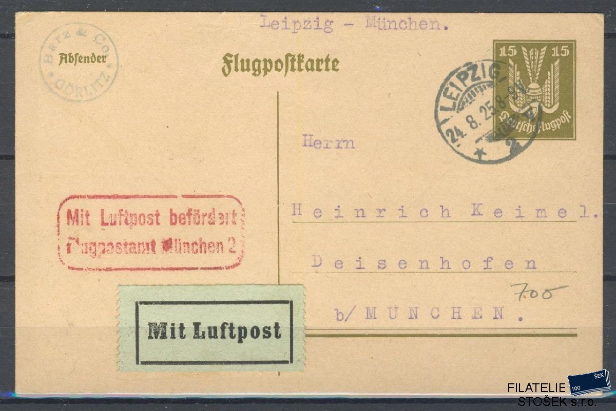 Deutsches Reich celistvost - Leipzig - Munchen