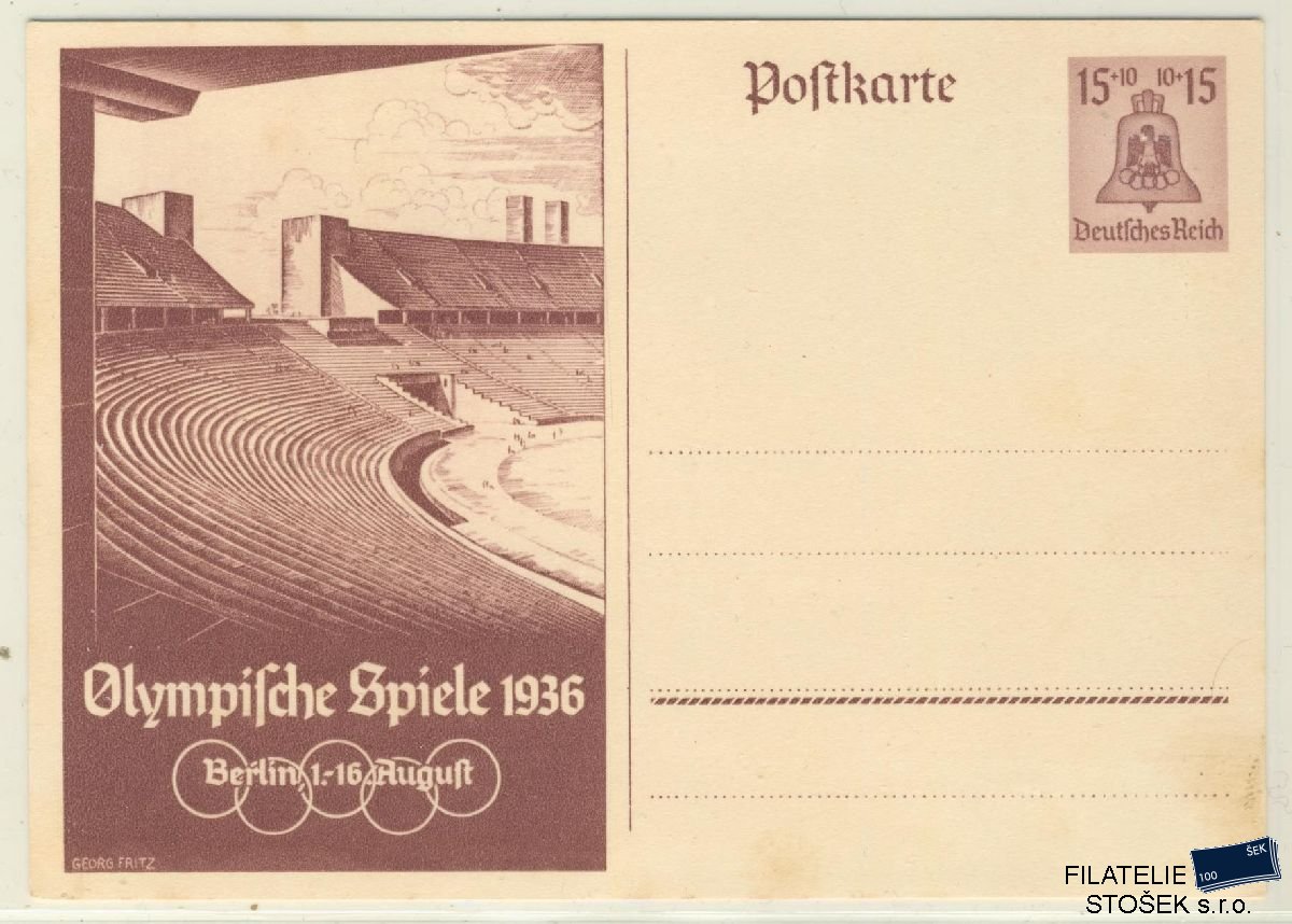 Deutsches Reich celistvosti - Postkarte Olympische Spiele