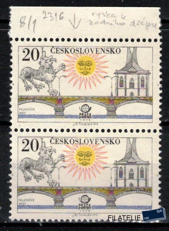 Československo známky 2316 DV ZP 8/1 Dvoupáska