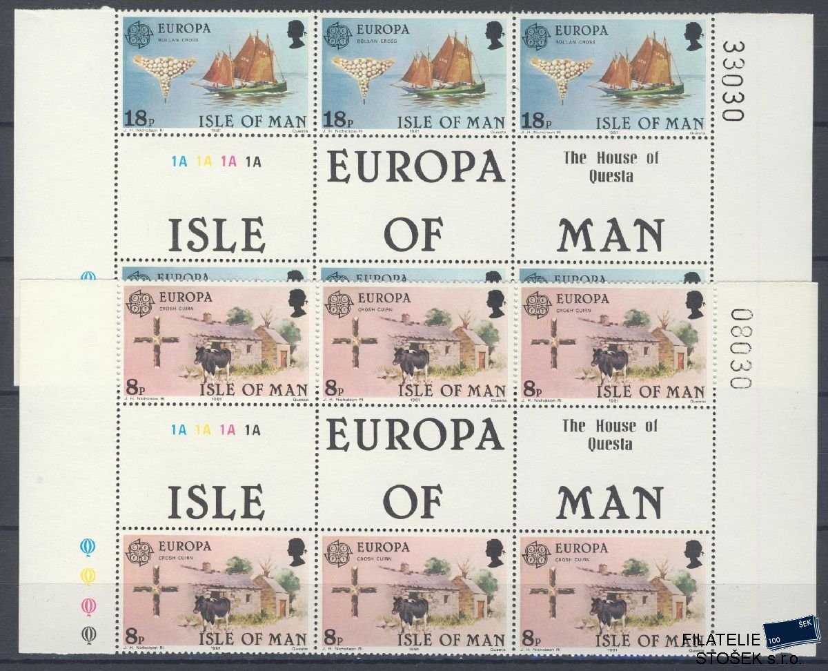 Isle of Man známky Mi 187-88 6 Blok Spojky