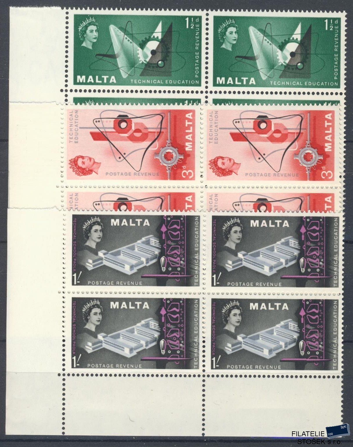 Malta známky Mi 257-59 4 Blok