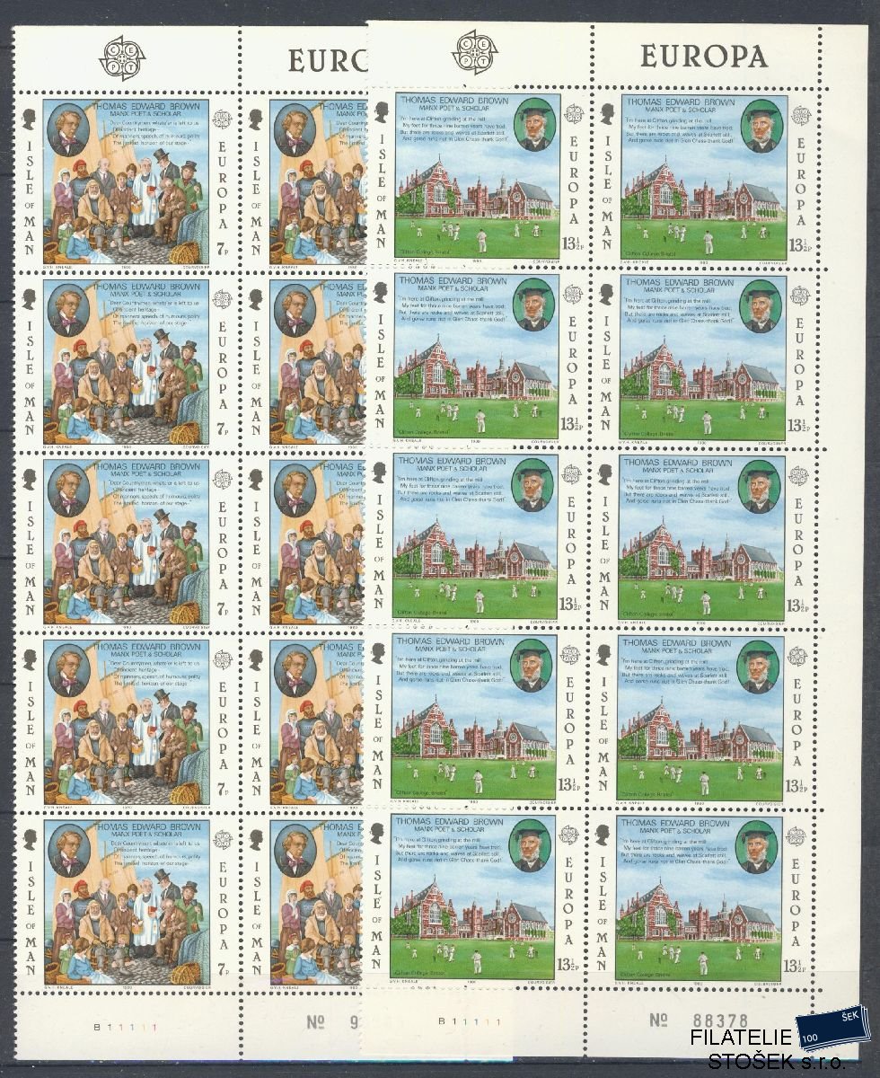 Isle of Mann známky Mi 164-65 10 Blok - Dz B