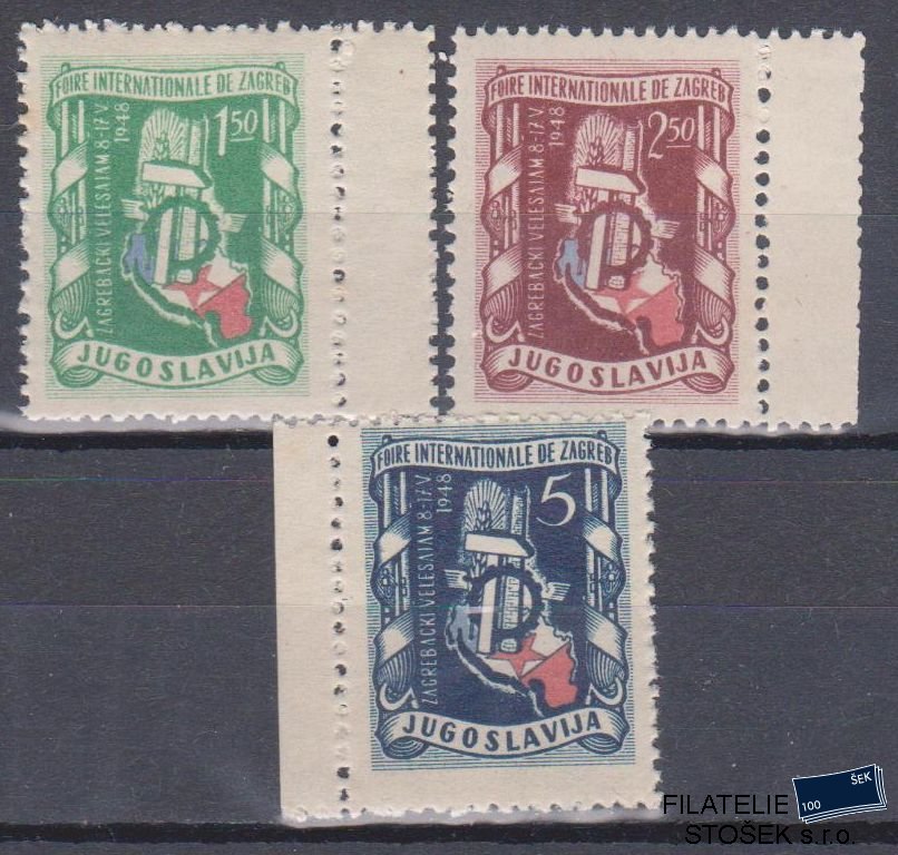 Jugoslávie známky Mi 539-41 2x Dvojitý perforace