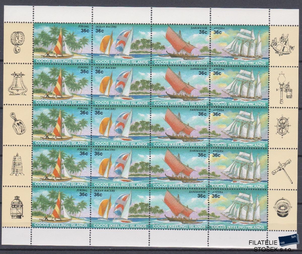 Cocos Islands známky Mi 166-69 KL