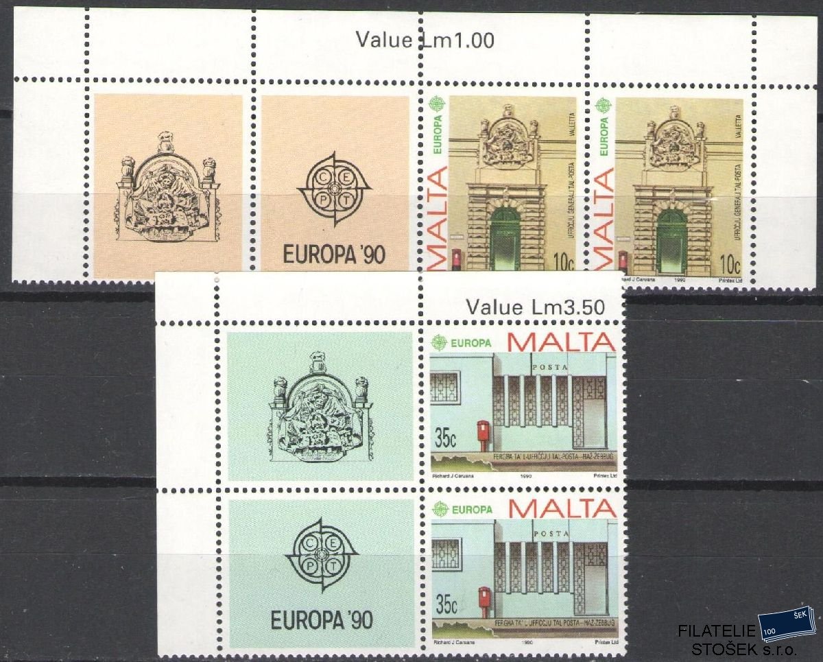 Malta známky Mi 831-32 4 Blok Spojky