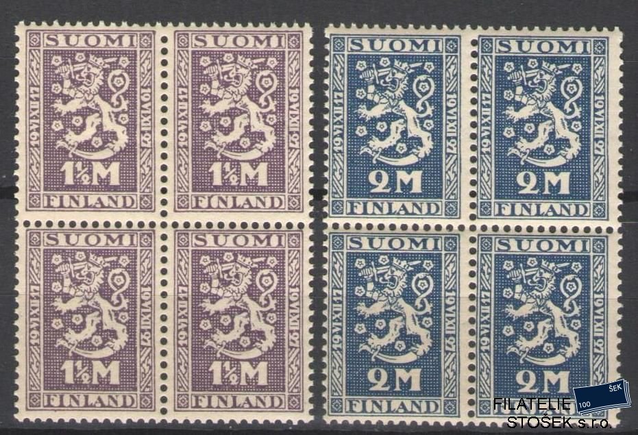 Finsko známky Mi 126-27 4 Blok