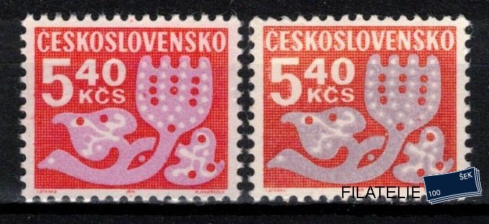 Československo známky D 102 papír bp+fl 1