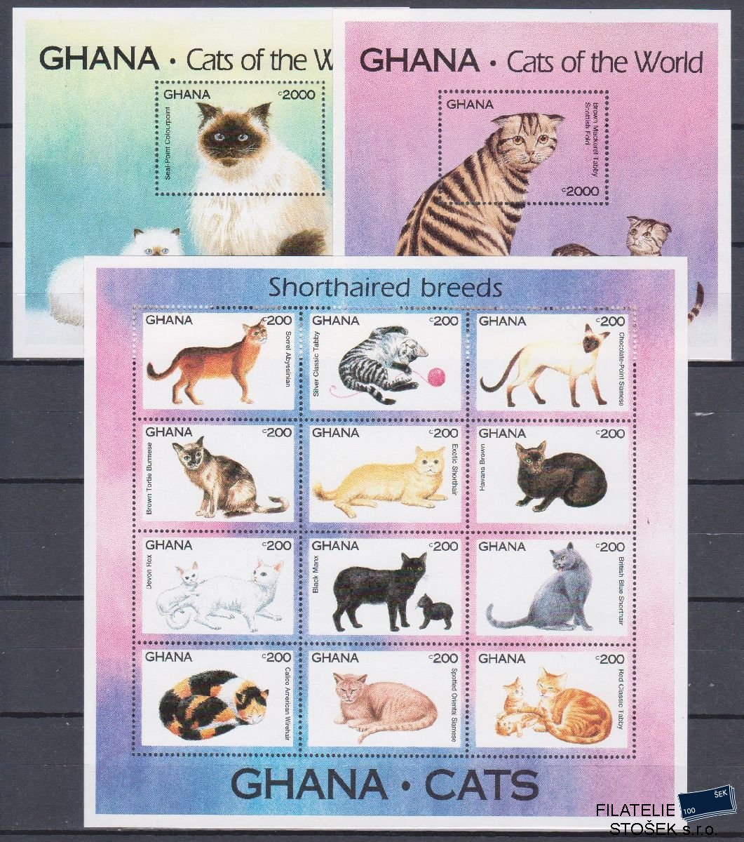 Ghana známky Mi 1994-2005 + Bl 249-250