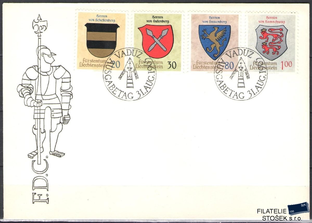 Liechtenstein celistvosti Mi 450-53 FDC