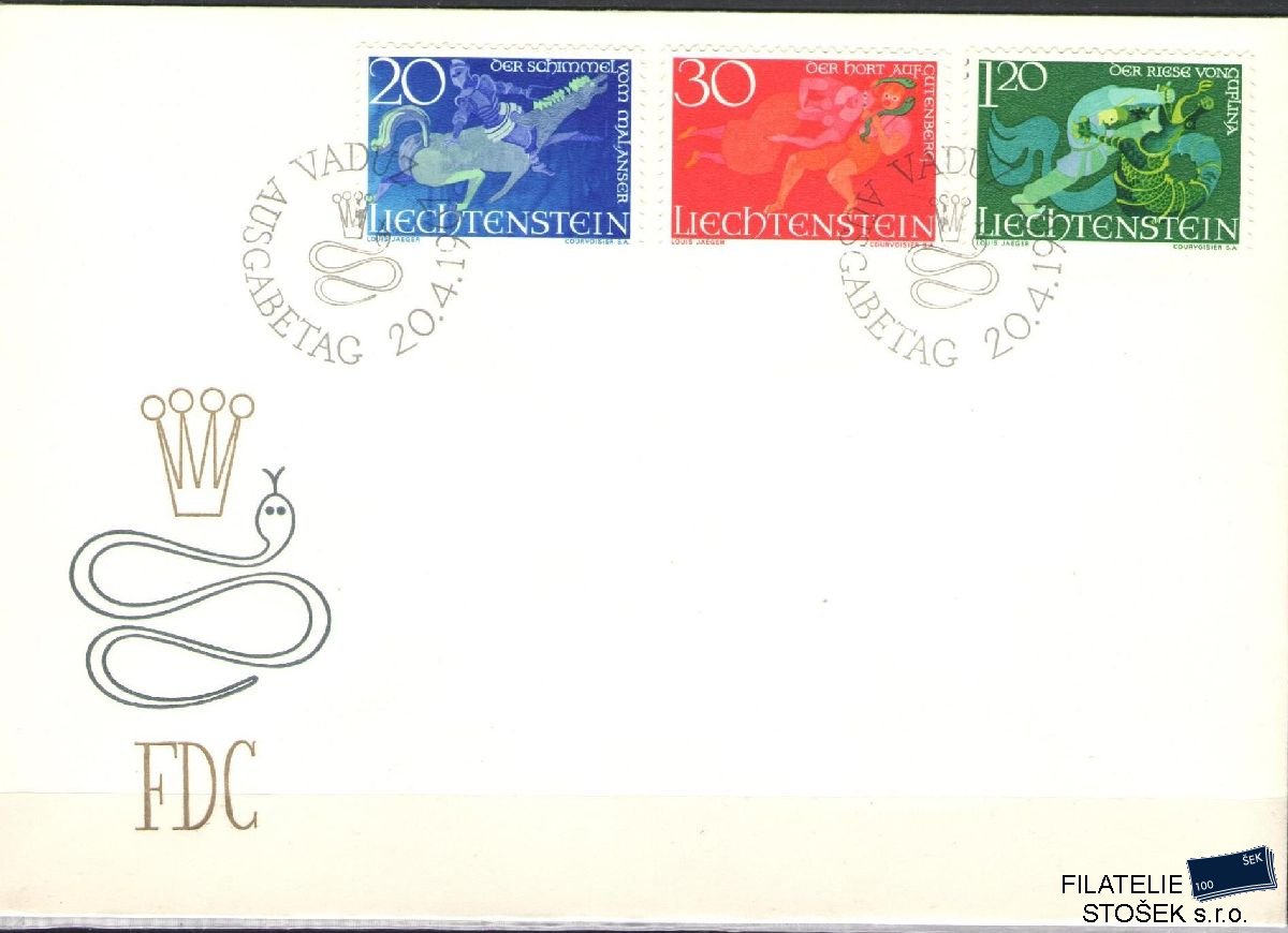 Liechtenstein celistvosti Mi 475-77 FDC