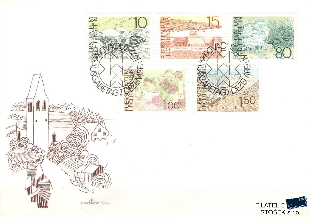 Liechtenstein celistvosti Mi 573-77 FDC