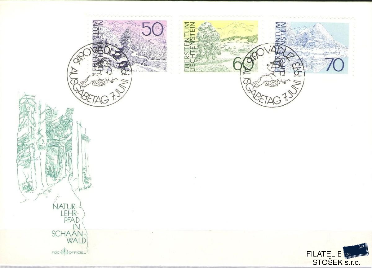 Liechtenstein celistvosti Mi 584-86 FDC