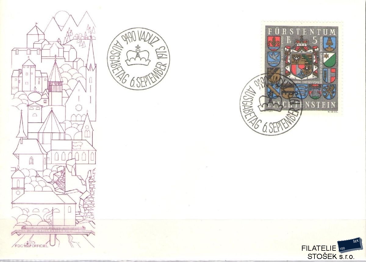 Liechtenstein celistvosti Mi 590 FDC