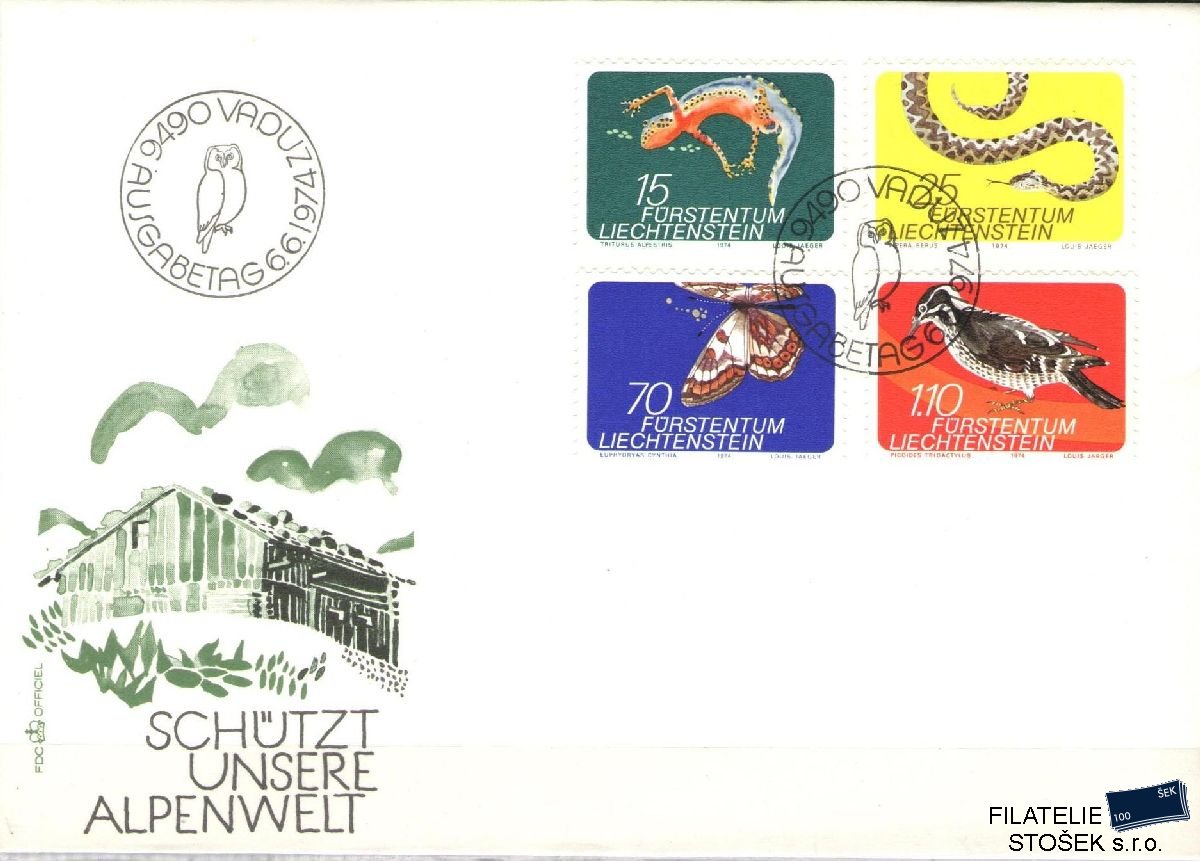 Liechtenstein celistvosti Mi 609-12 FDC