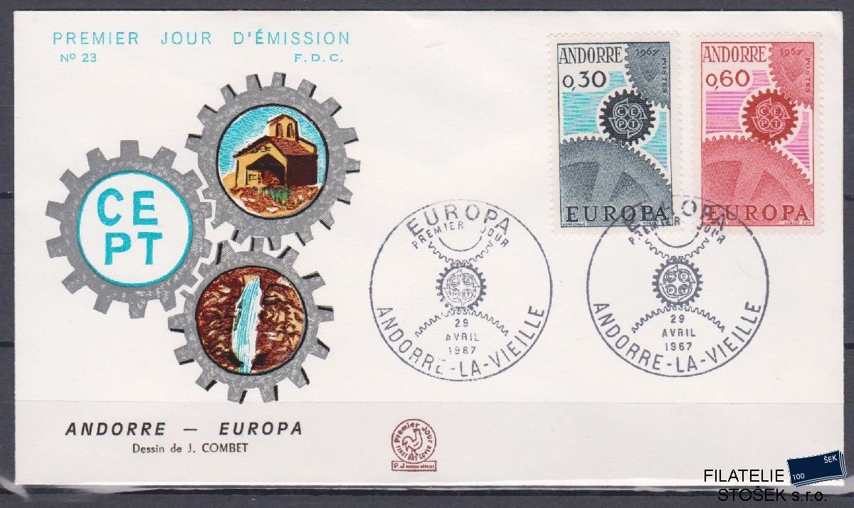 Francouzská Andora celistvosti Mi 199-200 FDC