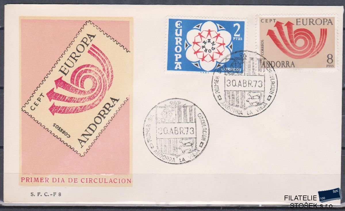 Španělská Andora celistvosti Mi 84-85 FDC