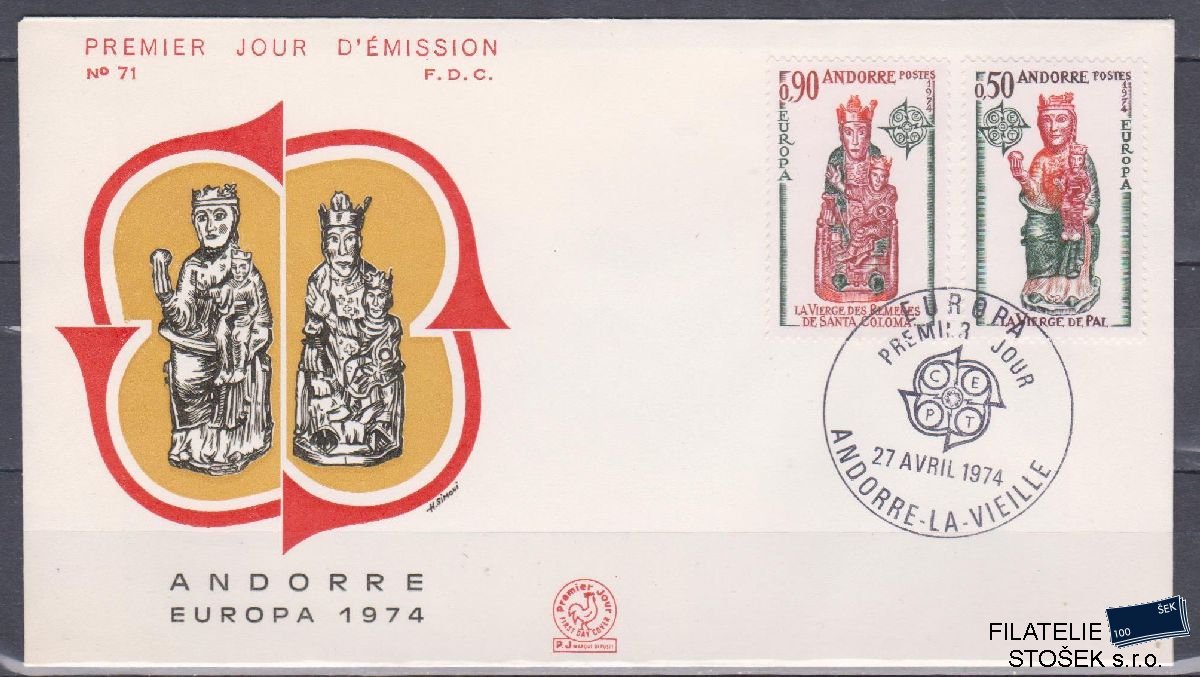 Francouzská Andora celistvosti Mi 258-59 FDC