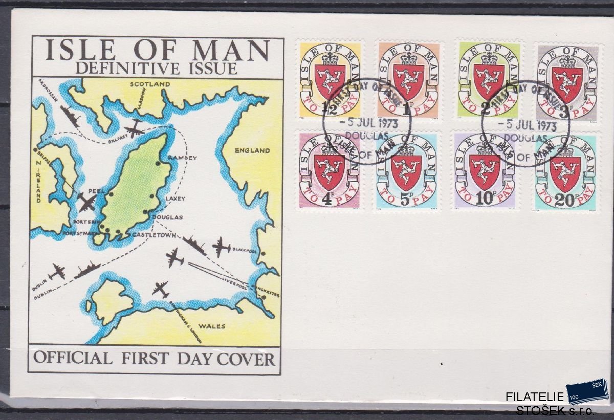 Isle of Man celistvosti Mi P 1-8 FDC