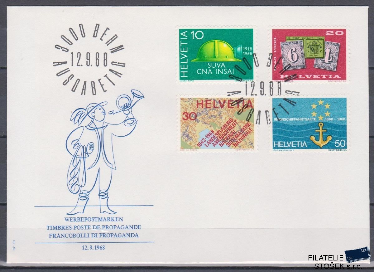 Švýcarsko celistvosti Mi 887-90 FDC