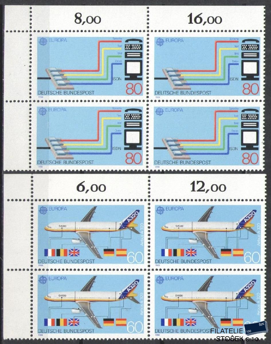 Bundes známky Mi 1367-68 4 Blok