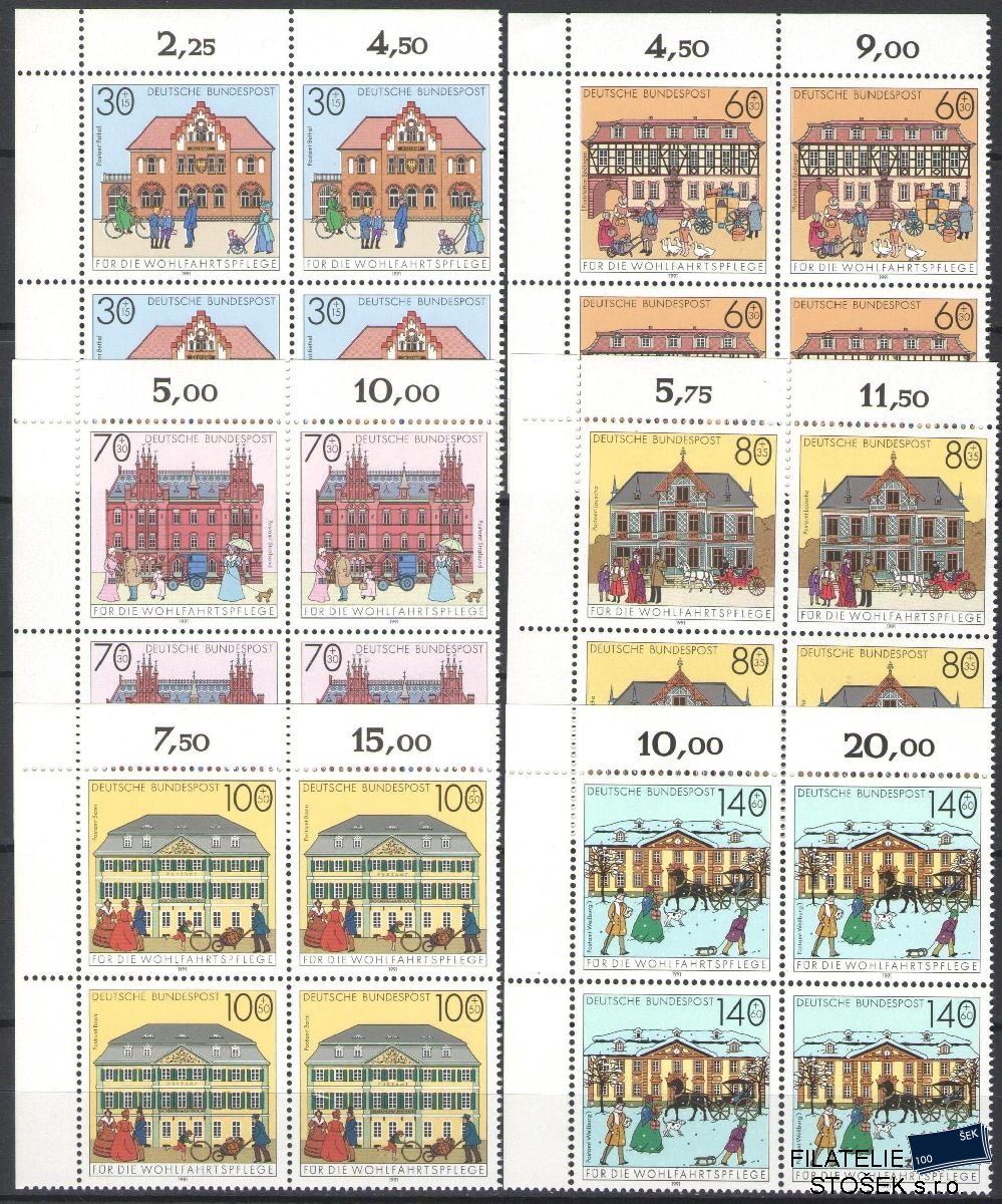 Bundes známky Mi 1563-68 4 Blok