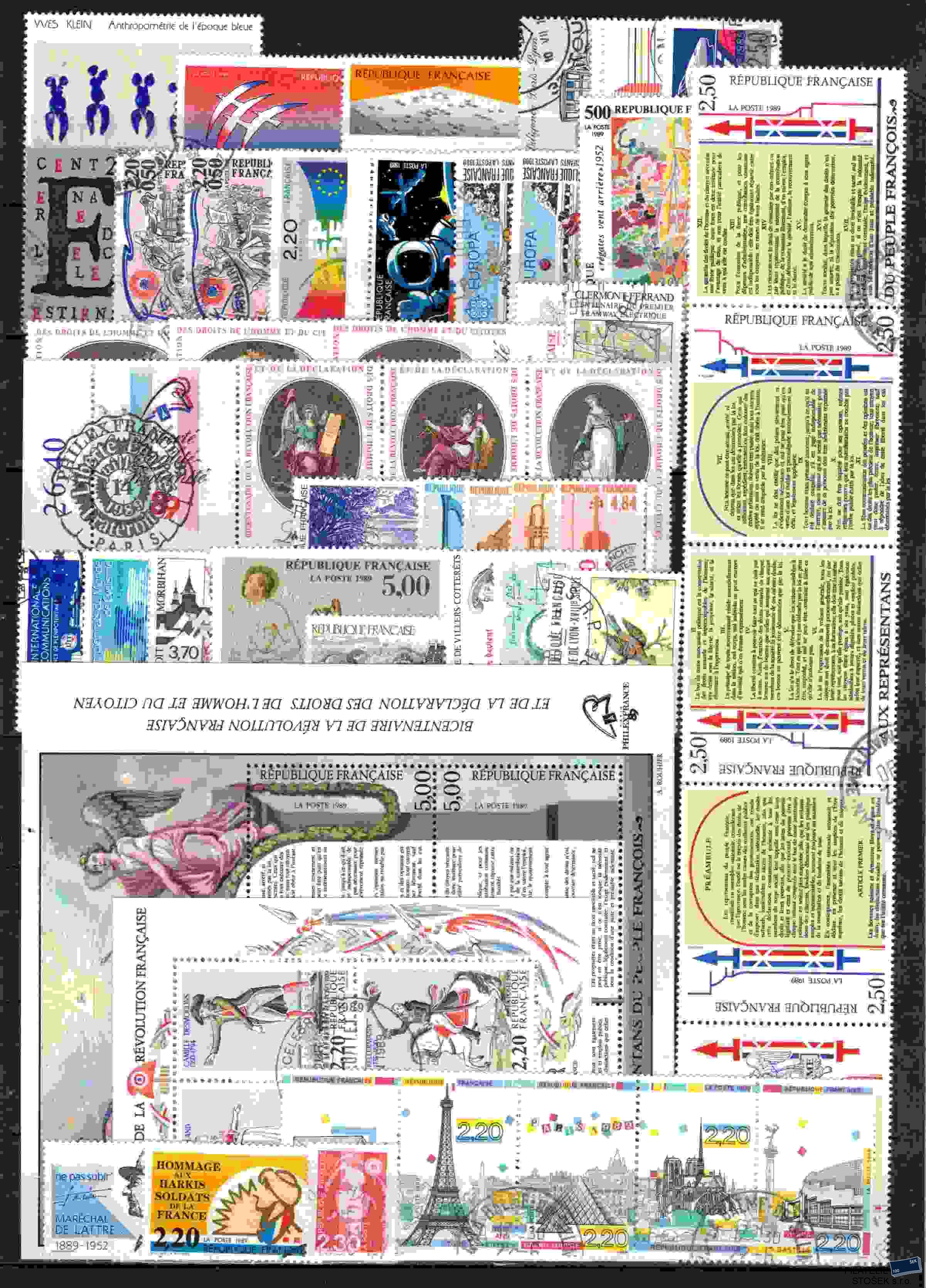 Francie známky Mi 2696-2751 kompletní ročník 1989 na kartičce A5